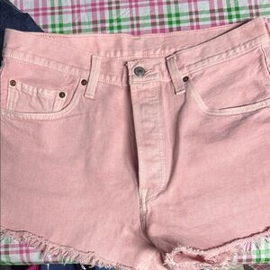 Levi's Pink Denim Cutoff Shorts